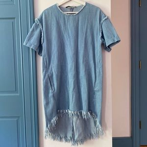 ZARA frayed denim dress